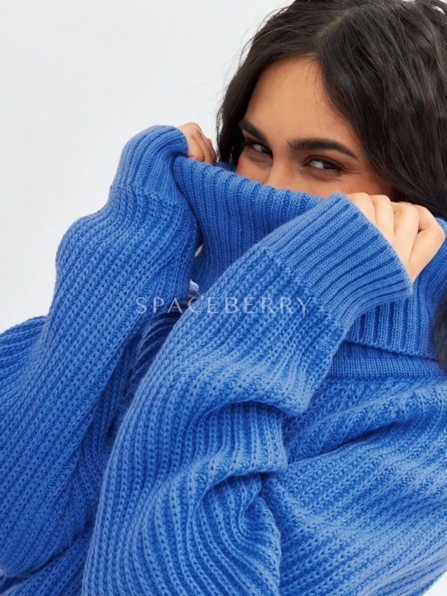 Женский вязаный свитер оверсайз, джемпер